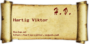 Hartig Viktor névjegykártya